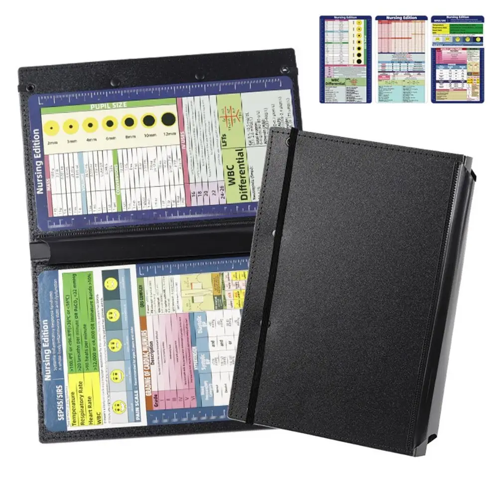 Easy To Use Foldable Nursing Clipboard 2/3 Layers with Clip A4 File Board Clip Portable Colorful Edition Cheat Sheets Doctors