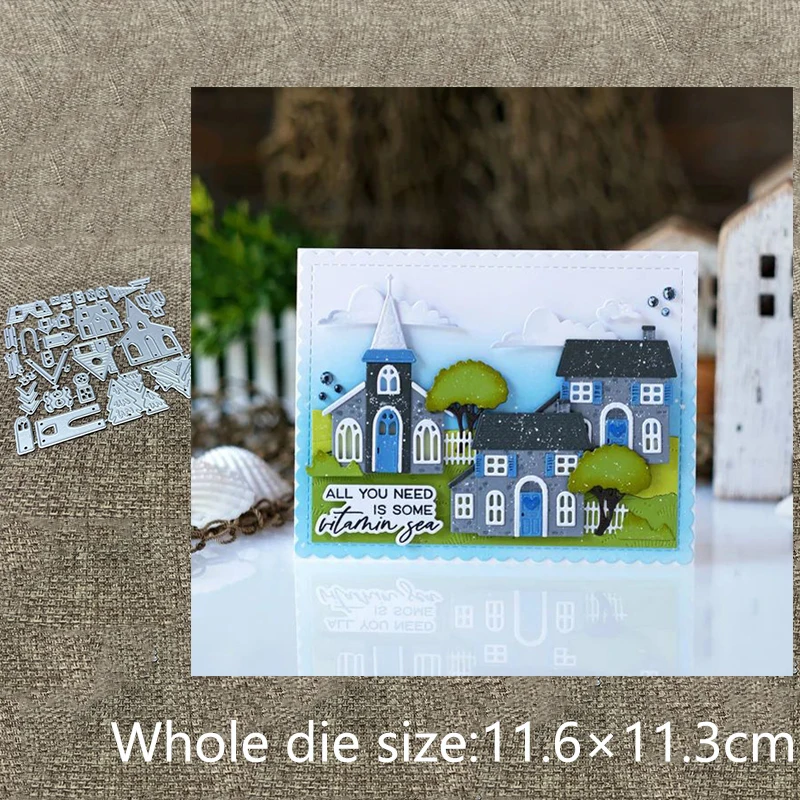 XLDesign Craft Metal stencil mold Cutting Die church building decorations scrapbook die cut Album Paper Card Craft Embossing