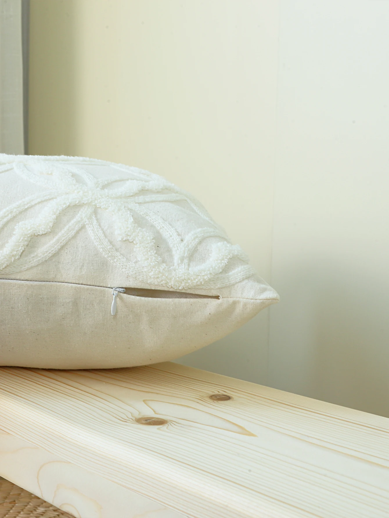 1pc, Geometric Towel Embroidery Cushion Throw Pillow Cover - Soft and Durable Canvas Cover for Home Decor