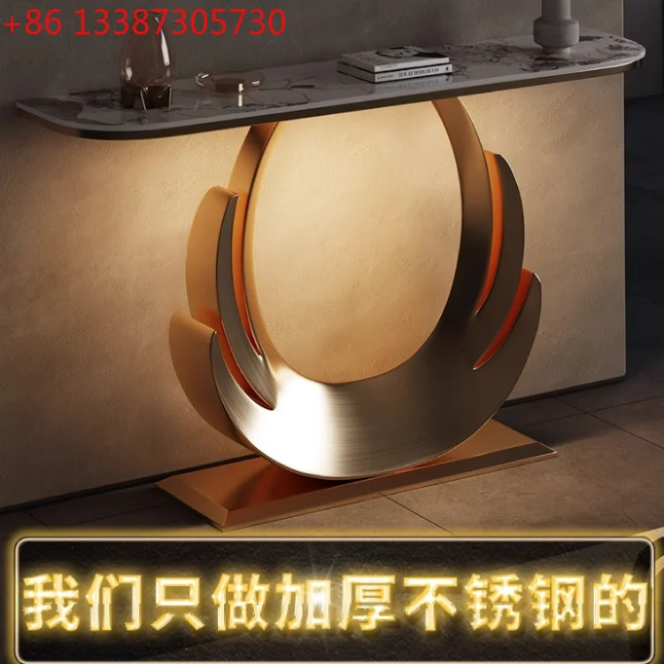 

Light luxury new rock slab entrance table Super narrow entrance platform Modern and simple