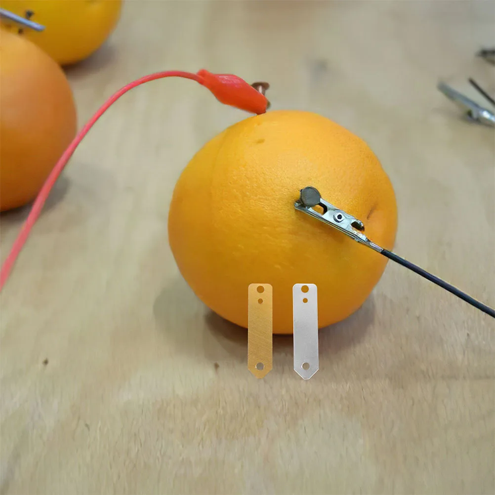 12 قطعة شرائط الزنك النحاسية مجموعة لتجارب علوم الفاكهة مشاريع الجذعية الكهربائي شرائط الأنود أجزاء الأدوات #5