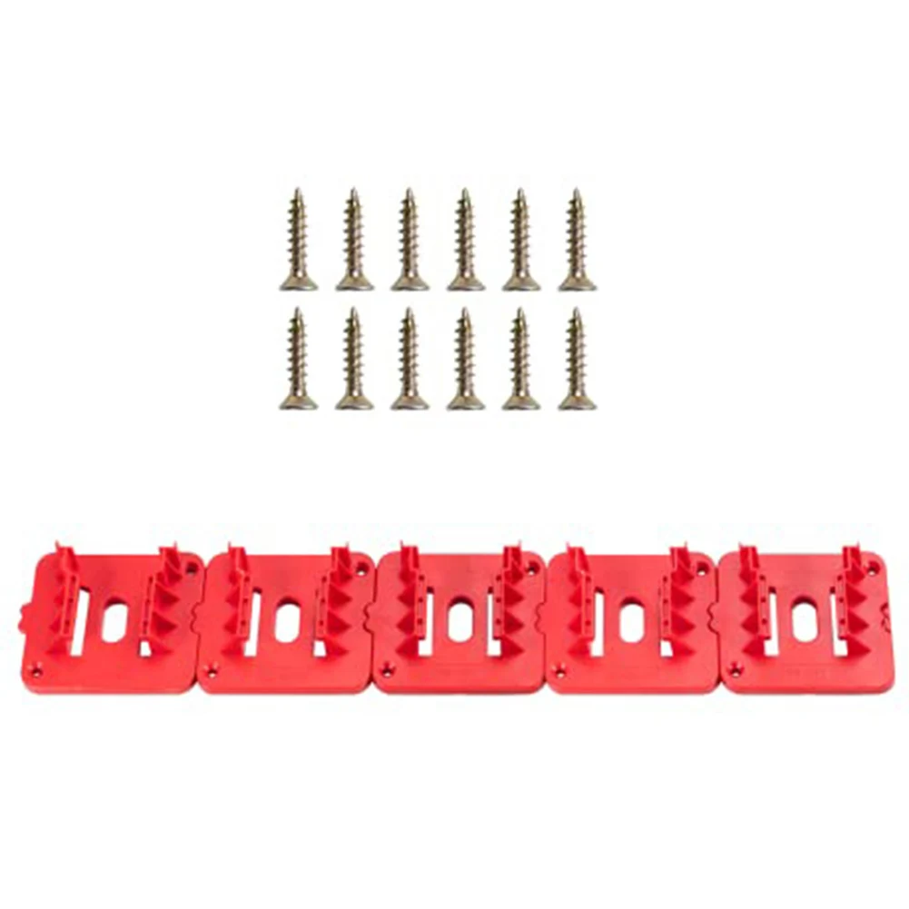 

18V Battery Holders for Organized Storage Wall Mounted with Reliable Locking 5 Holders and 10 Screws for Easy Installation