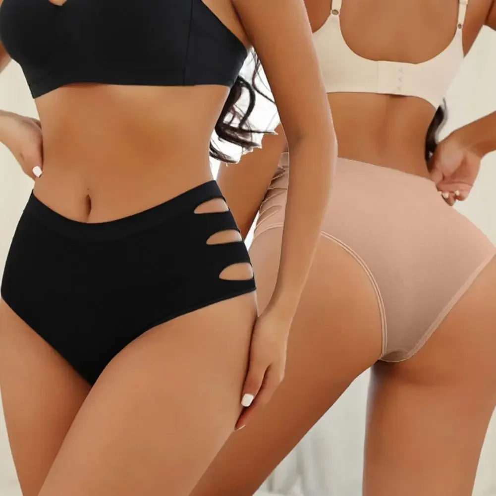 

High Waisted Seamless Thong Panties for Women - Tummy Control Butt Lifting Hollow Out Underwear, Breathable Yoga Underwear Plus