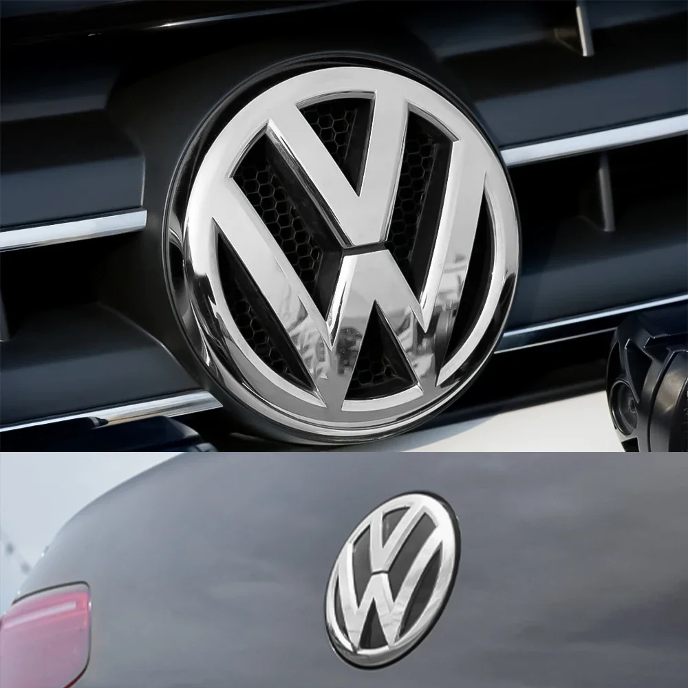 2Pcs Car Front Grill Badges Rear Trunk Emblem Lid Covers Logo Sticker For Volkswagen VW Golf 6 Mk6 2010 2011 2012 2013