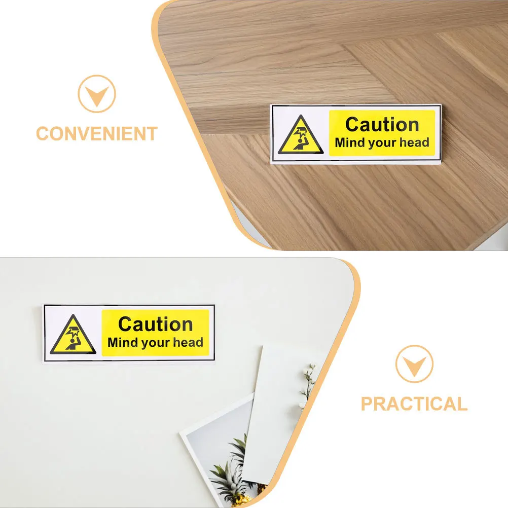 2 قطعة مشاهدة ملصقات سلامة رأسك عالية الوضوح قشر عصا علامات الحذر لمكاتب مستودعات السلالم ذات السقف المنخفض #3