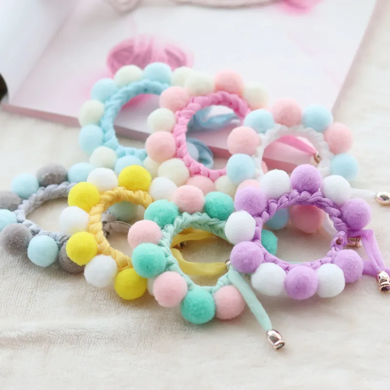 

Colorful Balls Collar Adjustable Necklace Collars Dog Accessories Puppy Cat Neck Collar For Small Dogs Pug Pet Products Supplies
