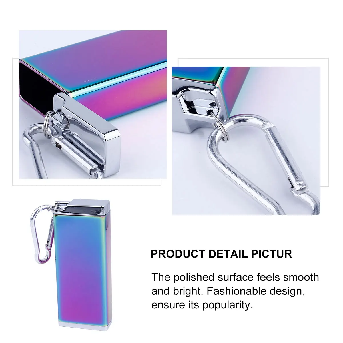 

Portable Ashtray for Home Cigarette with Key Chain Zinc Alloy Holder Creative