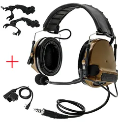 Tactical Airsoft Headset COMTAC III ARC Helmet Rail Adapter with Tactical PTT U94 PTT & Tactical Headset Replacement Headband