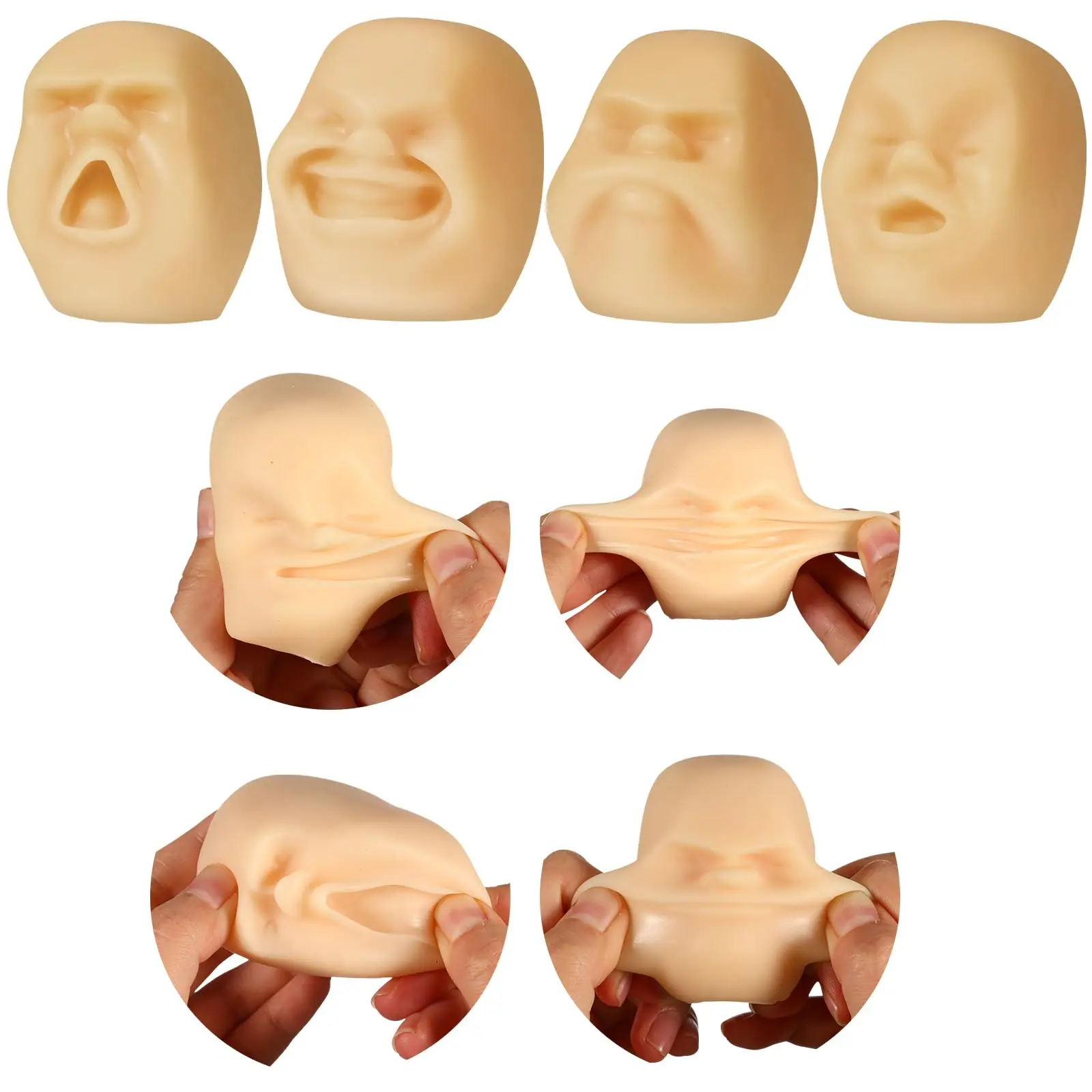 4 Pcs Human Face Stress Ball for Adults Funny Human Face Emotion Balls Fidget Sensory Toy Relief Toys Squeeze Ball Soft Stretch