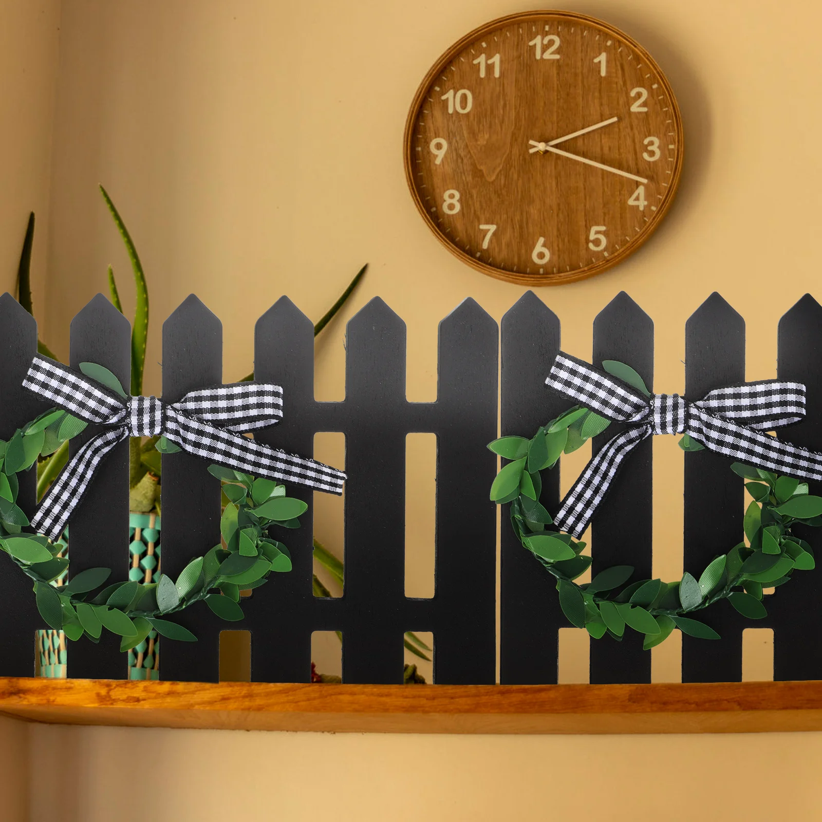 

3pcs Wooden Miniature Imitation Micro Landscape Ornament Garden Decorative Fence Mini Fence Simulation For Miniature Landscape