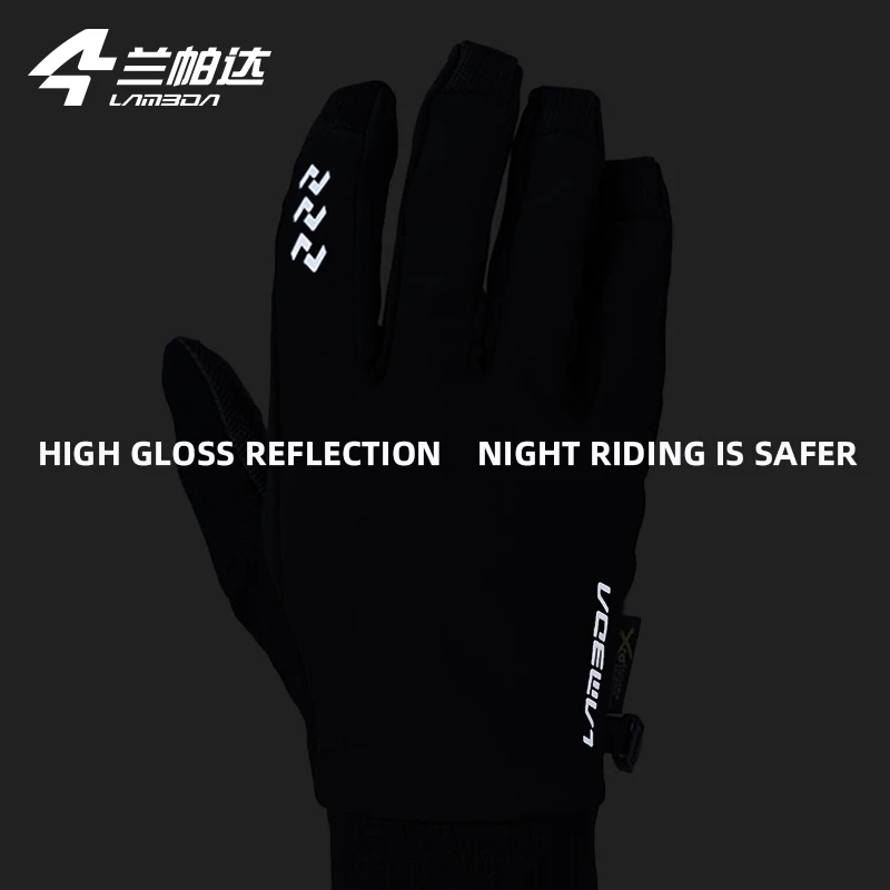 LAMEDA fleece insulated and shock-absorbing cycling gloves for autumn and winter long finger road mountain bikes men and women