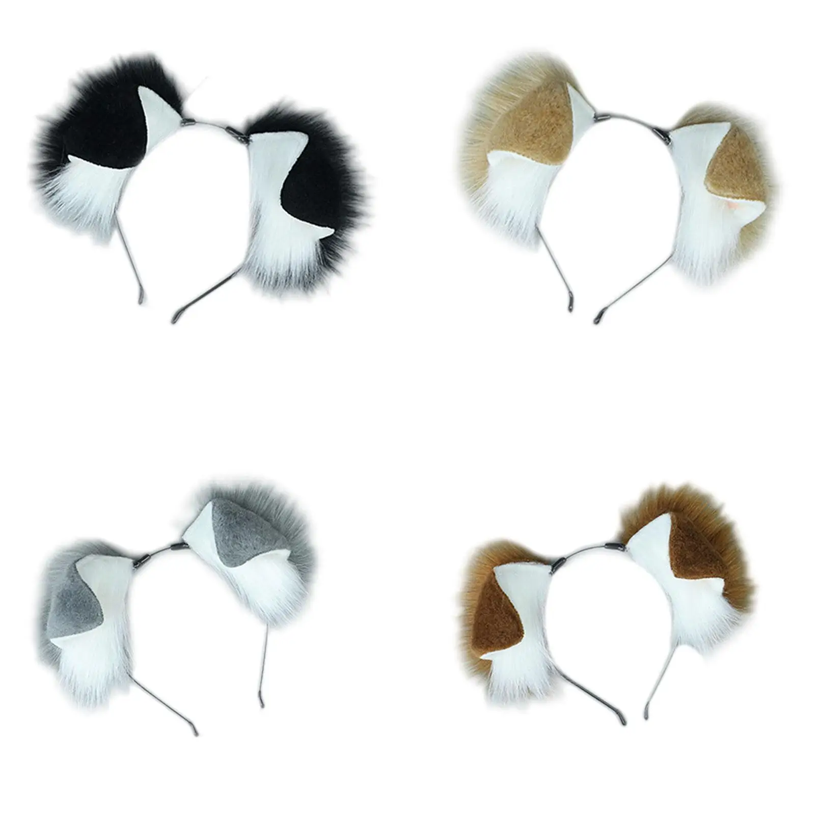 طوق شعر على شكل آذان الكلب للنساء لوازم الحفلات التنكرية اللطيفة