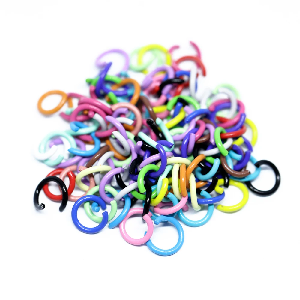 100pcs/lot 1.2x8mm Colorful Open Circle Split Ring Jump RingsNecklace Bracelet Earring Pendant Connectors DIY Making Accessories