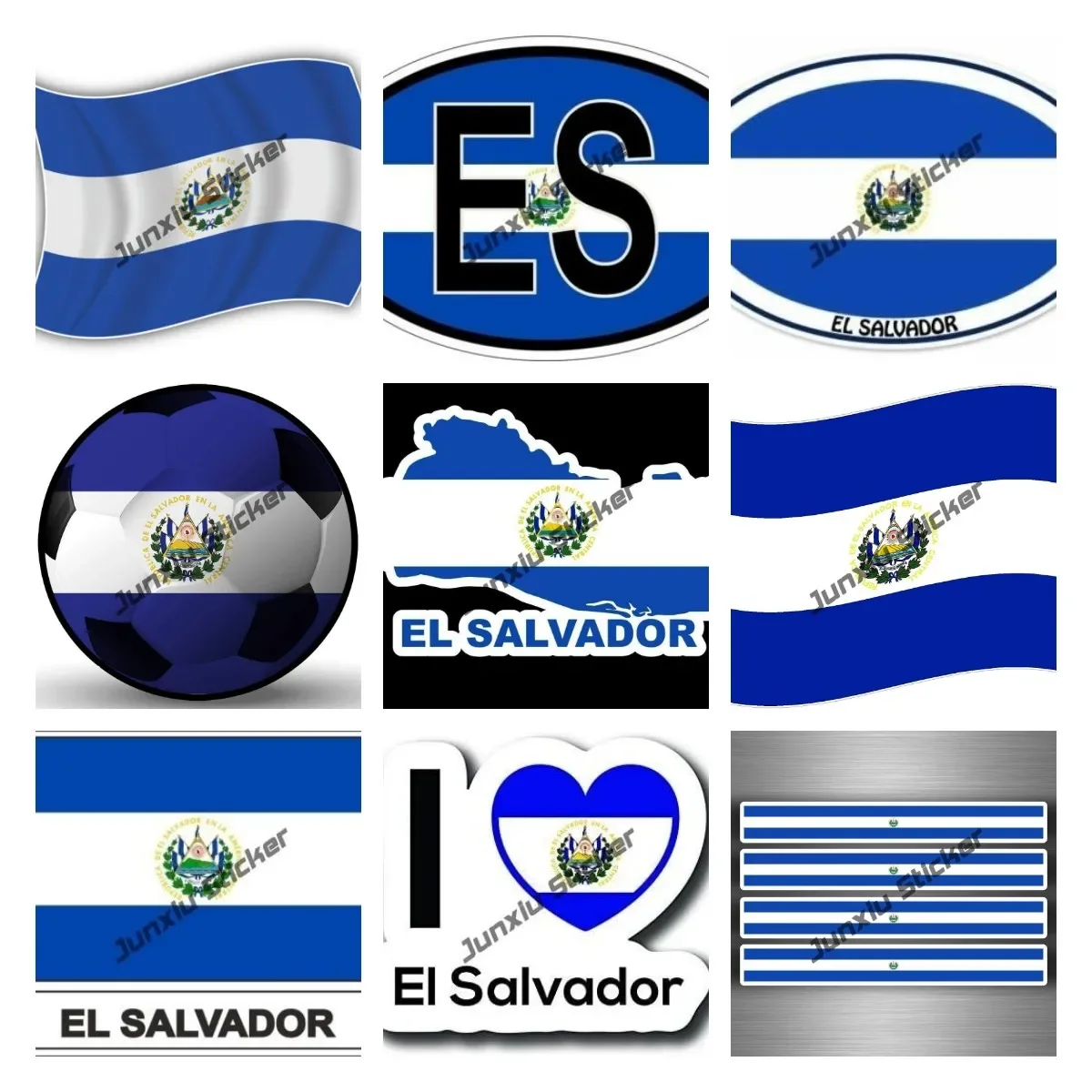 El Salvador Map Sticker El Salvador Fiag Decals Car Stripes Motorcycle Racing Flag Bike MOTO Tuning Anti Scratch Exterior Decor