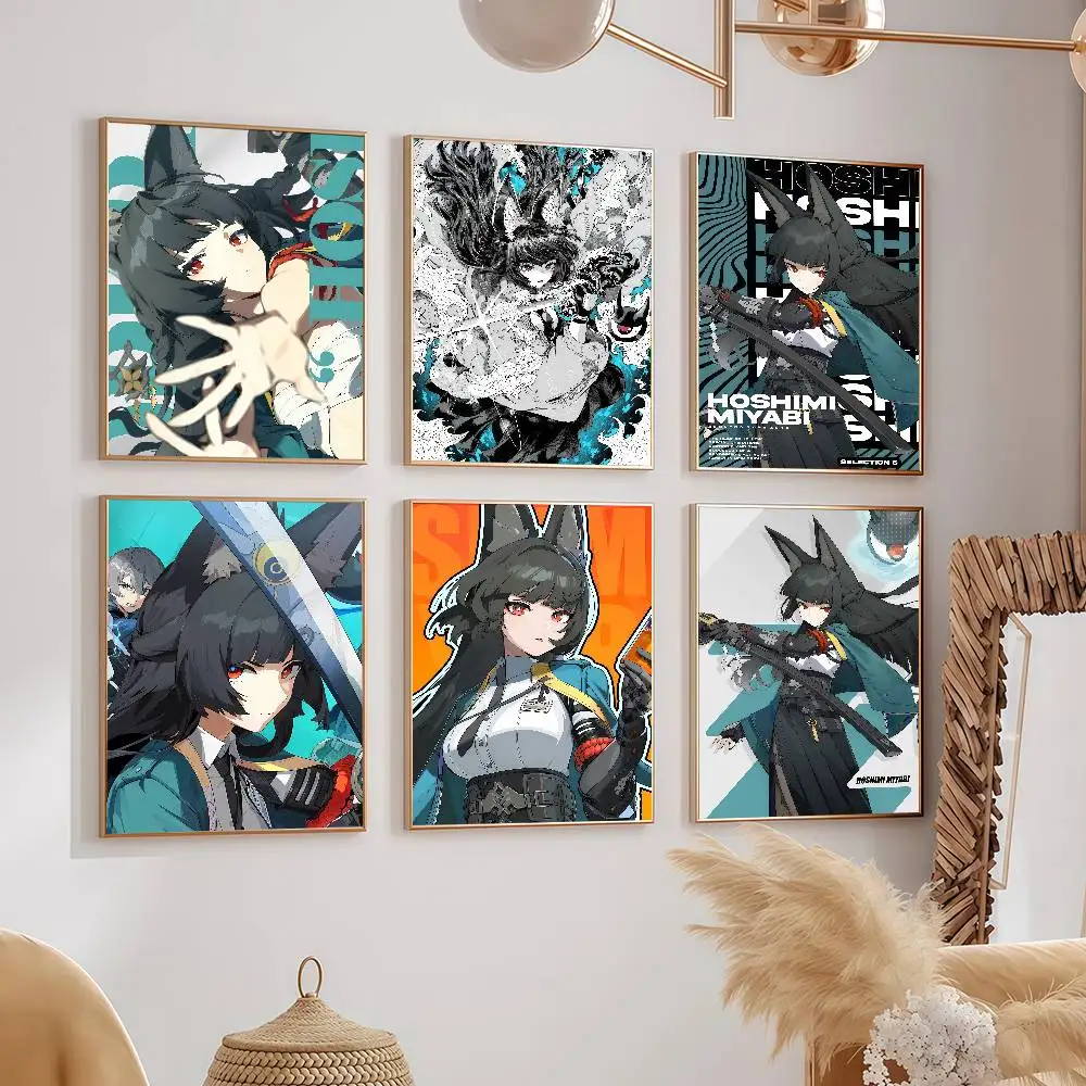 Game Zenless Zone Zero Hoshimi Miyabi Poster, Schlafsaal-Dekorationen, Wandgemälde für Schlafzimmer und Wohnzimmer, Souvenirs