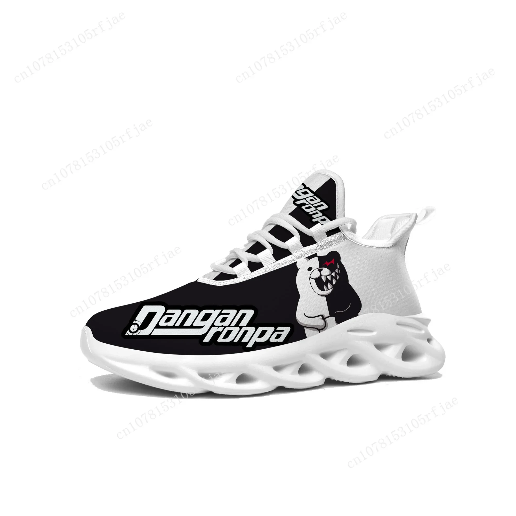 

Cartoon Game Danganronpa Monokuma Flats Sneakers Men Women Teenager Sports Running Shoes High Quality Custom Built Lace Up Shoes