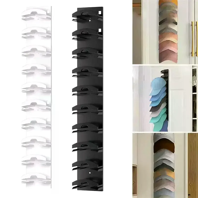 10Grids Wall Mounted Cap Rack Hat Holder Baseball Cap Towel Rack Holder Closet Hanger Storage Organizer Accessories Space Saving