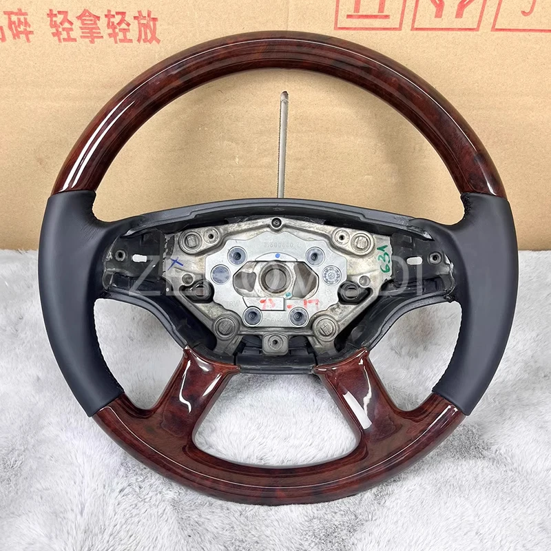 Stuurwiel leer en hout voor Mercedes Benz W221 W216 S CL-klasse - afbeelding 1