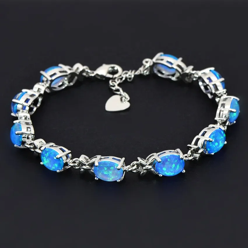 JLB-002 Popular Oval white Fire Opal Bracelet fashion Jewelry bangle Bracelet for girls gift and Birthday Gift