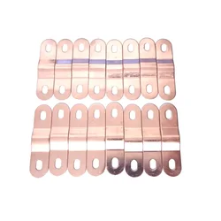 16pcs Bus Bar Battery LiFePO4 Soft Copper Posts Straps 53mm Hole Central Pitch Connector Clip Contact For Lithium Battery Cells