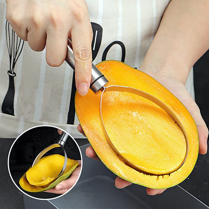 

Stainless Steel Mango Cutter Peeler Manual Fruit Kiwi Watermelon Corer Remover Coring Diced Salad Tool Kitchen Gadget