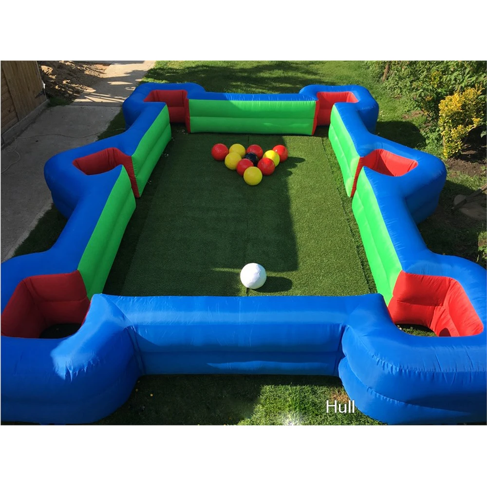 Outdoor Life-Sized Snooker Football Soccer Inflatable Pool Table With 16 Balls Blower Sports Games For Adults Kids