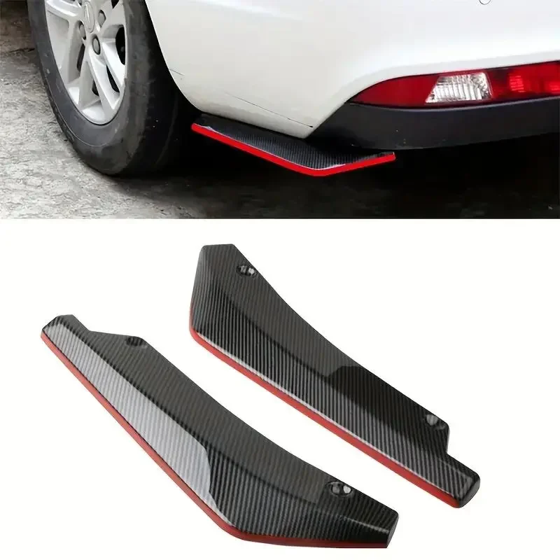 2PCS Universal Car Rear Bumper Lip Diffuser Splitter - Durable Scratch Guard & Stylish Rear Corner Enhancement - Easy Installati