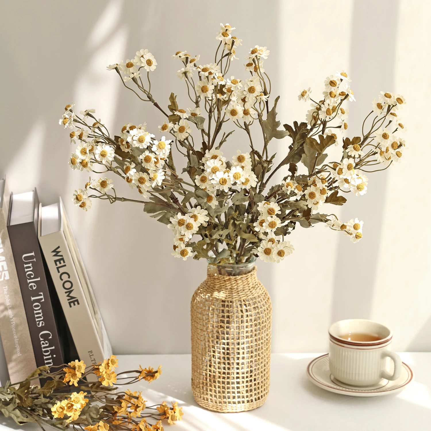 Künstliche Seiden-Gänseblümchen Hochzeits-Brautsträuße Outdoor Garten Feiertagsdekoration Heim Zimmer Tisch Vase DIY Geschenke Dekoration
