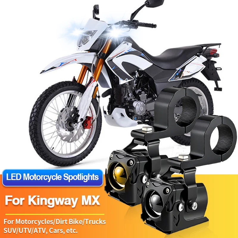 

1/2PCS LED Universal Motorcycles Headlights 2-Color Fog Light UTV ATV 12V for Kingway MX KW200ZH-PAQ/MX KW250ZH-3G/MX KW250ZH-8G