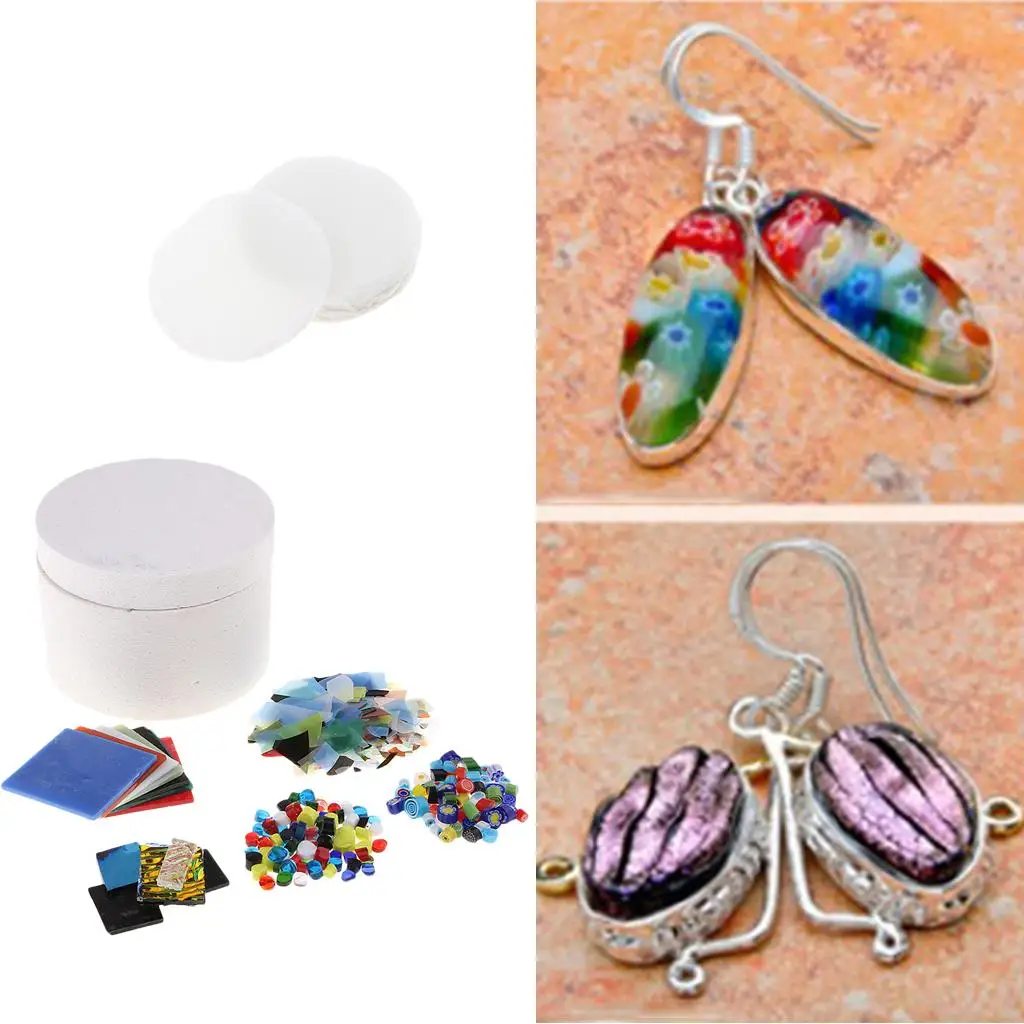 

Multicolor Glass Fiber Fusing Supplies Microwave Kiln Kit for Artistic Jewelry Making and Clay Sculpting
