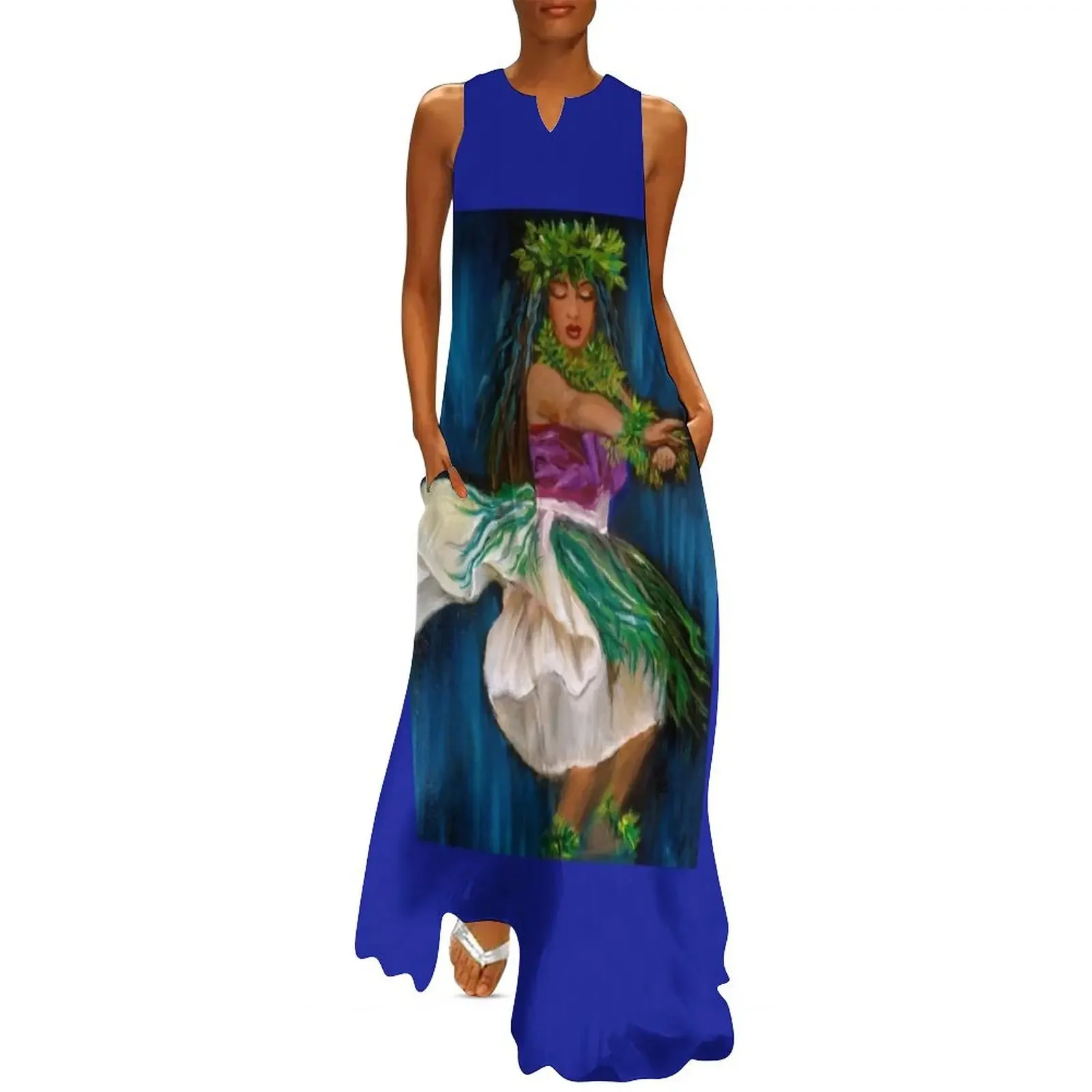 

Merrie Monarch Hula Long Dress dresses summer Summer skirt party dress women elegant luxury Dress
