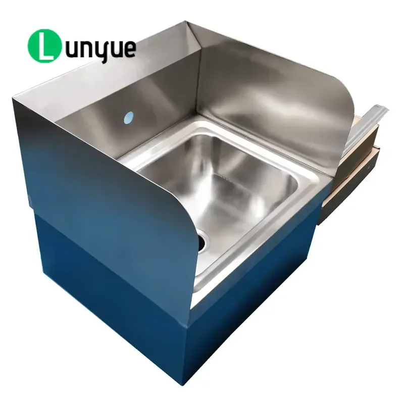 Commercial Stainless Steel Wash Basin European Style Knee Operated Hot Cold Pedal Sink for Kitchen Restaurant Heavy Duty