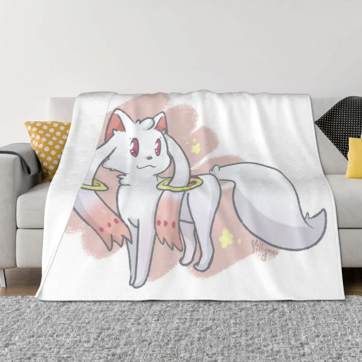 

Kyubey - Madoka Magica Throw Blanket christmas decoration Plaid on the sofa Bed Fashionable Soft Plush Plaid Blankets