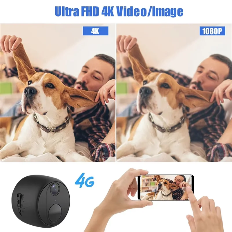 OKAM 3MP Mini 4G tarjeta SIM videocámara cámara Monitor de vídeo visión nocturna vigilancia remota seguridad cámara inteligente para el hogar