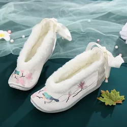 Hanfu Shoes Women Chinese Traditional Ancient Heighten Flat Shoes Embroidery Shoes Wedding Hanfu Shoes For Women Plus Size 40