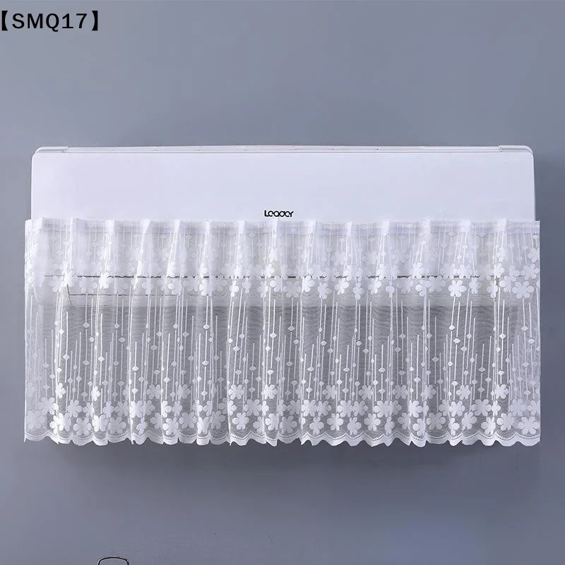 Lace Embroidery Flower Curtain Windproof Dust-proof Hanging Cover Anti-direct Blowing Conditioning Curtain Bedroom Decor【SMQ】