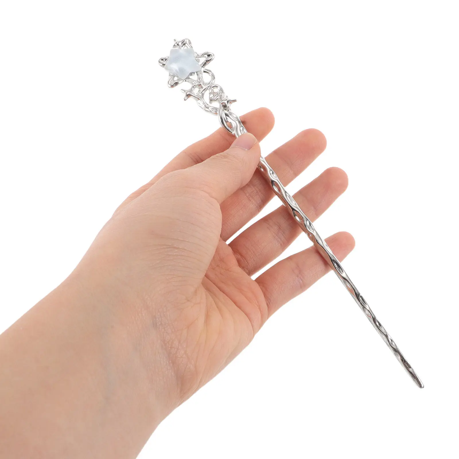 

Набор из 2 заколок для волос с лунным камнем: современные минималистичные заколки-шпильки в форме звезды для свадебных и праздничных причесок