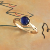 New Ins Gold Color Half Round Gem Warm Mood Color Changing Ring For Women Girls Fashion Jewelry
