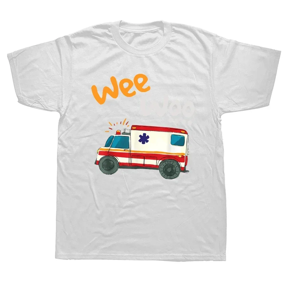 Paramedic Wee Woo EMT Ambulance First Responders Medic T Shirts Funny Graphic Streetwear Short Sleeve Birthday T-shirt