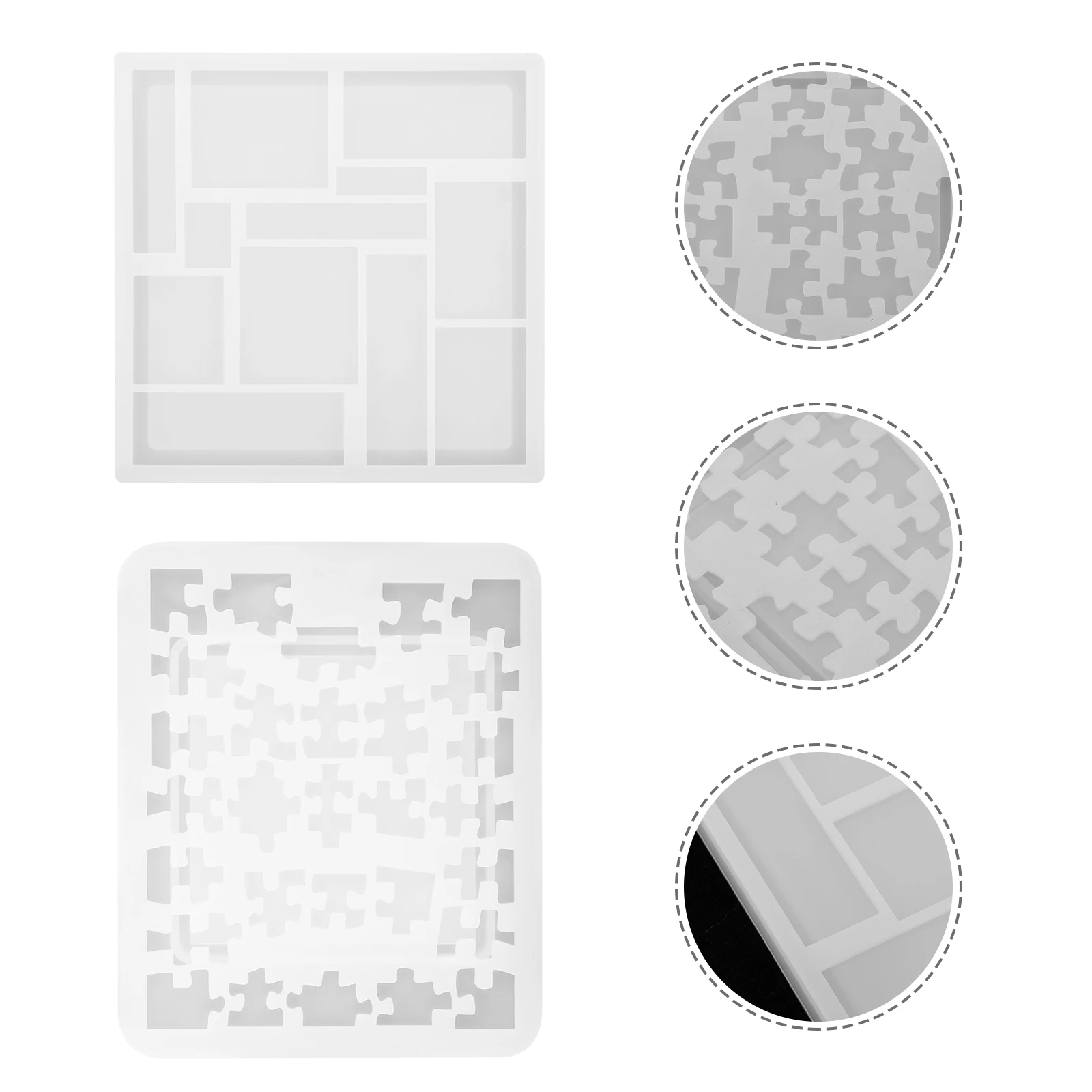 

2 Pcs Geometric Puzzle Mold Silicone DIY Casting Epoxy Resin Craft Making Jewelry Accessories Parts Reusable Durable