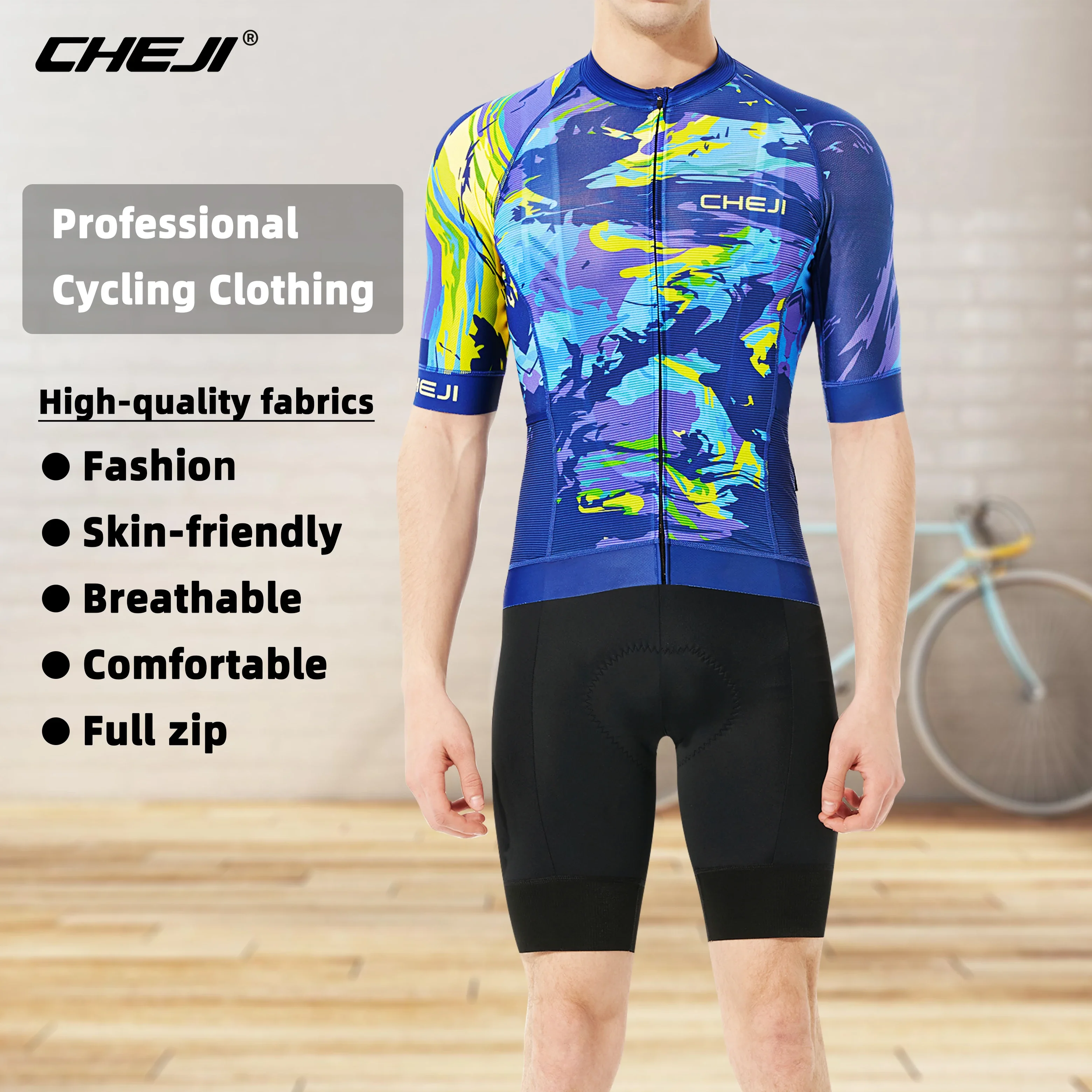 Cheji Men\'s Cycling Jersey Summer Short Sleeve Top Jersey Ciclismo Hombre Jersey Ciclismo Specialized Cycling Clothing Equipment