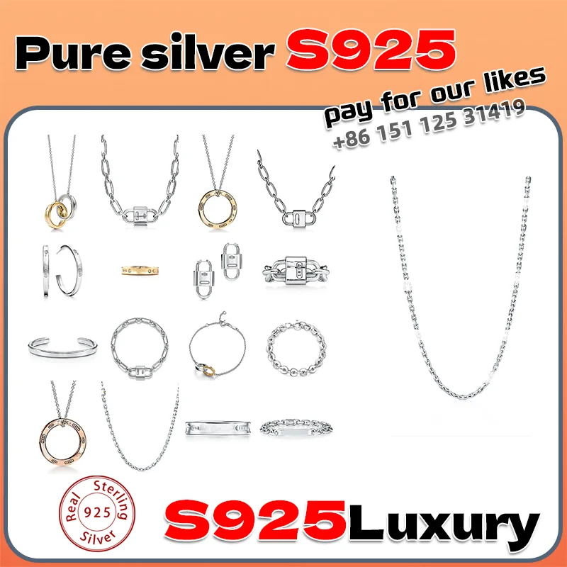 

High quality S925 luxurious and elegant cross twisted shape women's necklace, ring, bracelet, earring, daily wear