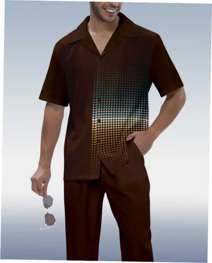 Camisa y pantalones de manga corta transpirables de secado rápido, conjunto de vestir para vacaciones en la playa, MB5-ML4, verano, 2024