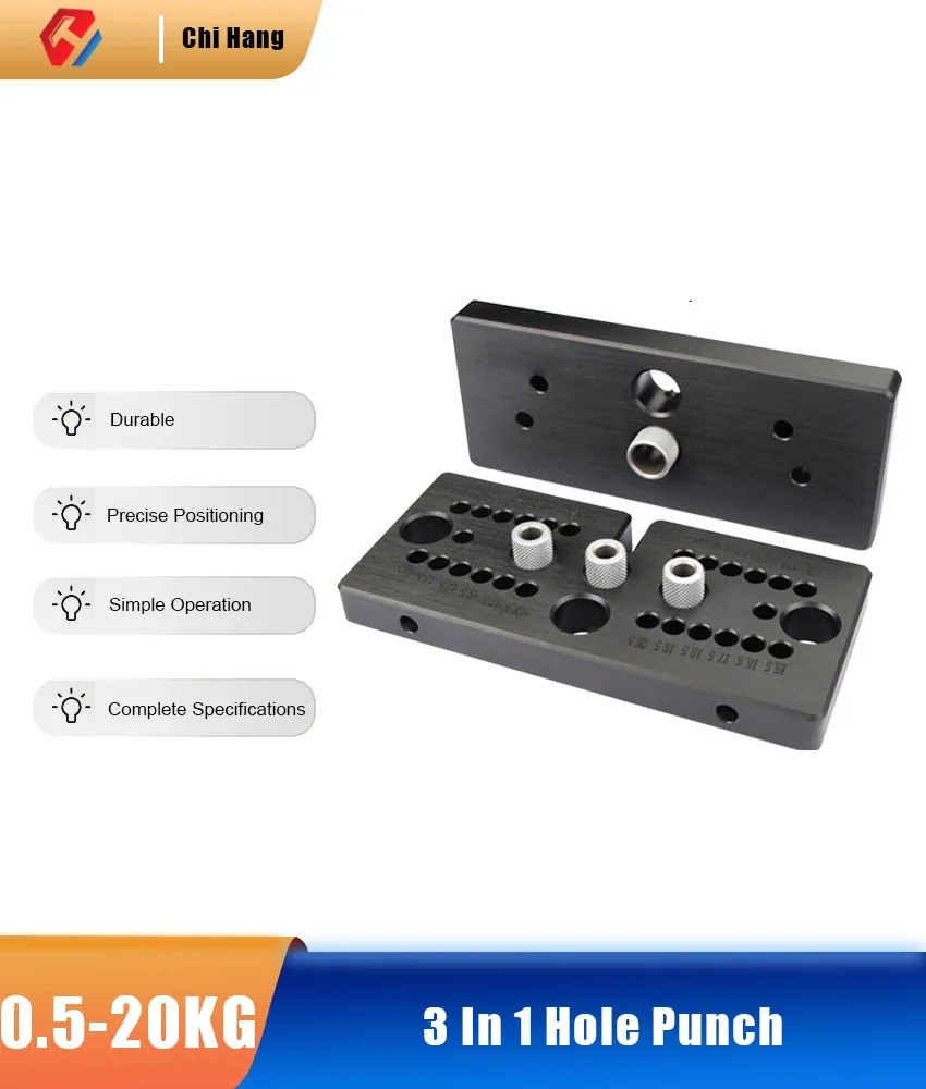 Three-in-one perforators Hole breakers Connectors Locators Logs and Mortisses Woodworking DIY