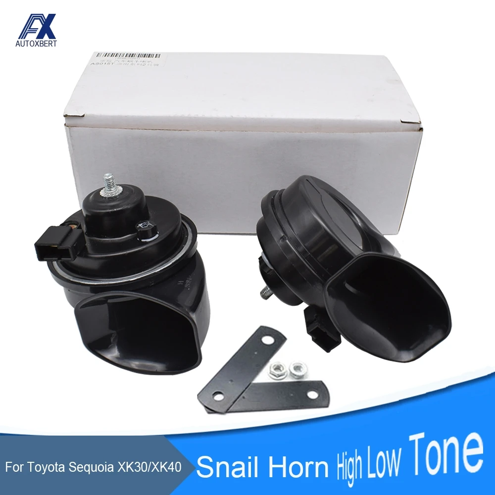 Snail Horn Loud Waterproof 410/510Hz High Low Tone Horns For Toyota Sequoia XK30/XK40 2000 2001 2002 2003 2004 2005 2006 2007