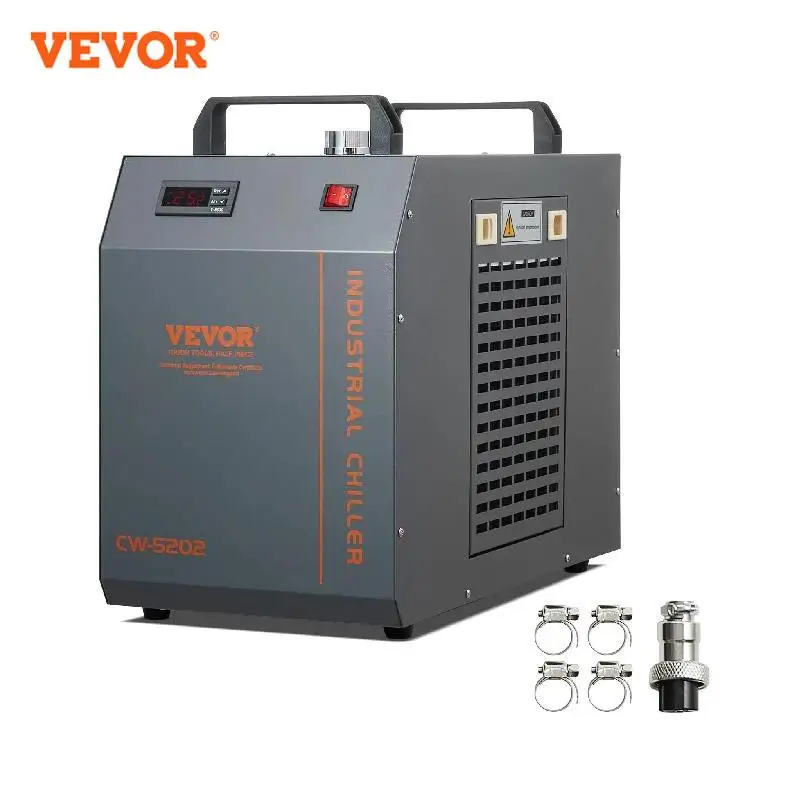 VEVOR Industrial Water Chiller CW-5202 Cooling System Built-in Compressor 18 L/min Max Flow Rate for CO2 Laser Engraving Machine