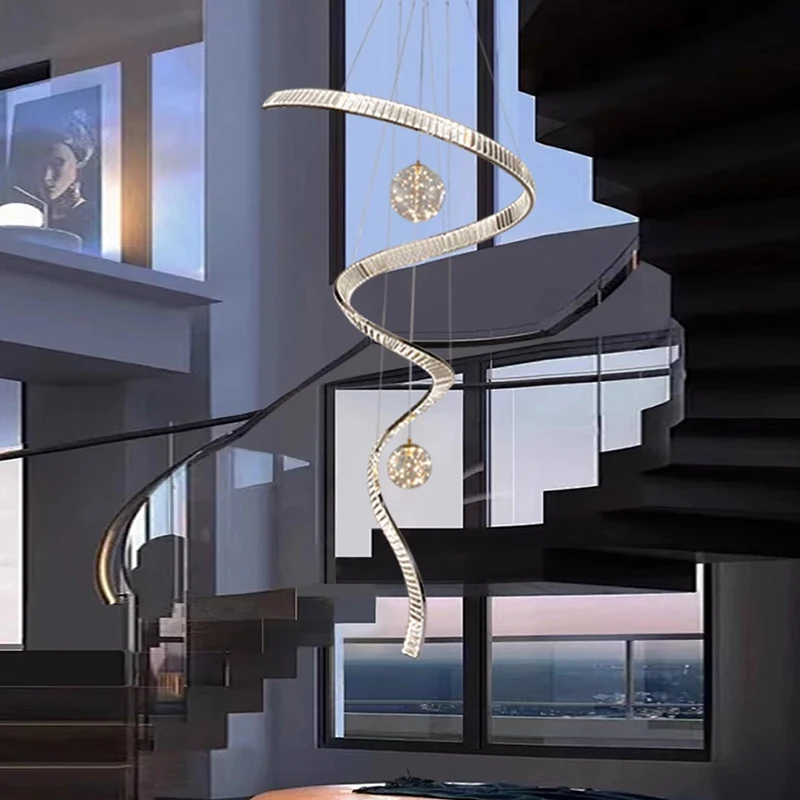 

Modern home decoration crystal chandelier, stair Pendant lamp, living room Pendant lights, interior lighting