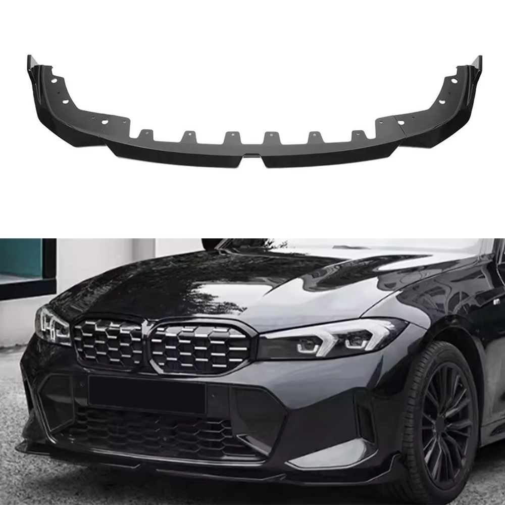 Front Bumper Lip Spoiler For Bmw G20 G21 LCI 2022 2023 2024 Accessories Body Kits Cover Gloss Black