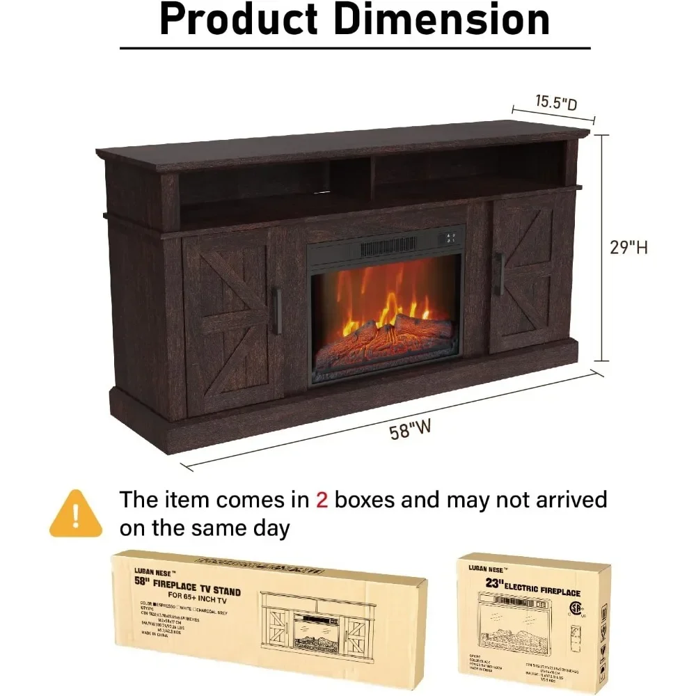 Fireplace TV Stand for TVs Up To 65