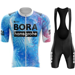 Cycling Clothes Man Summer 2024 Suit Clothing UCI BORA Men's Jersey Uniforms Laser Cut Mtb Bike Shorts Uniform Bib Pants Team